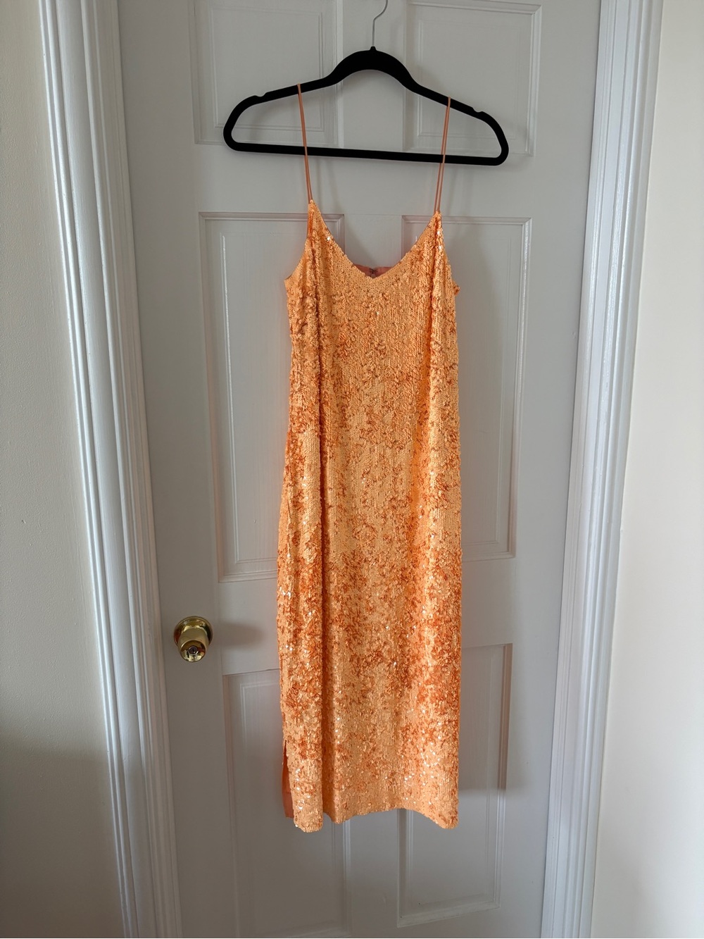 J.Crew Collection Orange Sequin Slip Dress